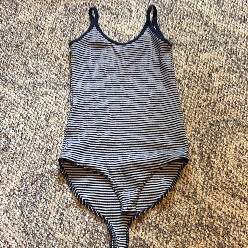 Striped Black and White Bodysuit